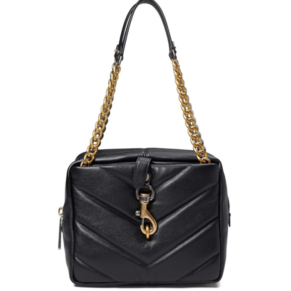 Rebecca Minkoff Edie Maxi Black Leather Shoulder Bag